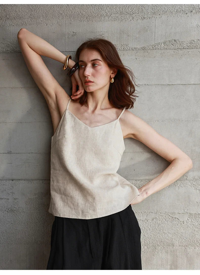 Women’s Linen V-Neck Camisole Top