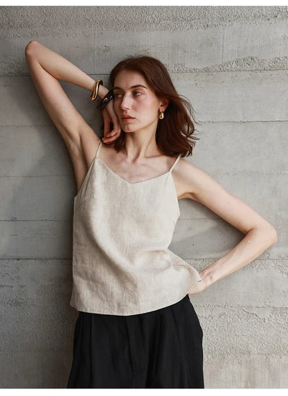 Women’s Linen V-Neck Camisole Top