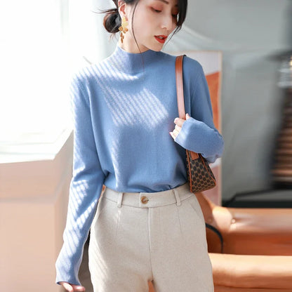 Autumn Winter chic Bottom Sweaters Women Fashion Turtleneck Pullover Slim Long Sleeve Knitted Jumpers Soft Warm Pull Femme Top