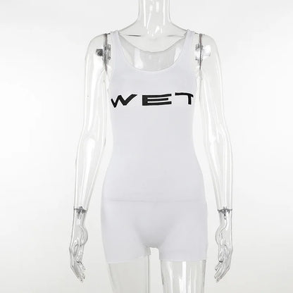 Women's Sheer Racerback Tank Top Letter Print Y2K Slim Fit Summer Vest