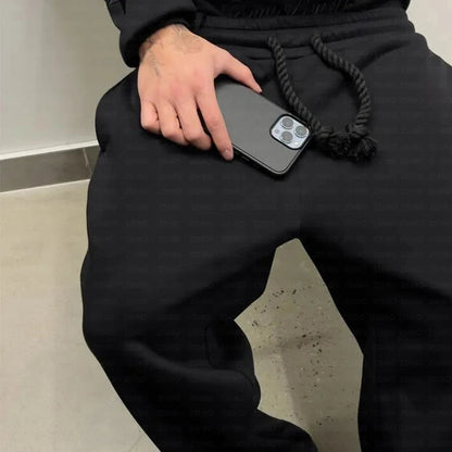 Double Waisted Sweatpants Men Y2k Baggy Sweatpants Drawstring Wide Leg Gym Workout Pants Loose Vintage Grunge Pants