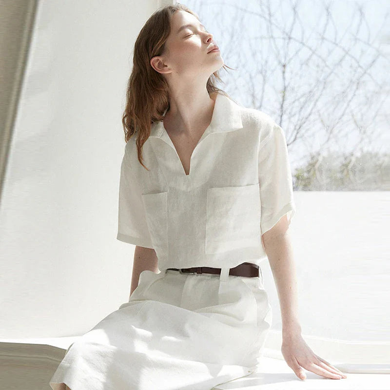 The Easy Linen Polo Top
