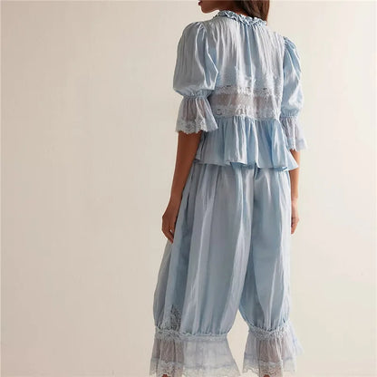 The Sage Lace Ruffle Two-Piece Set