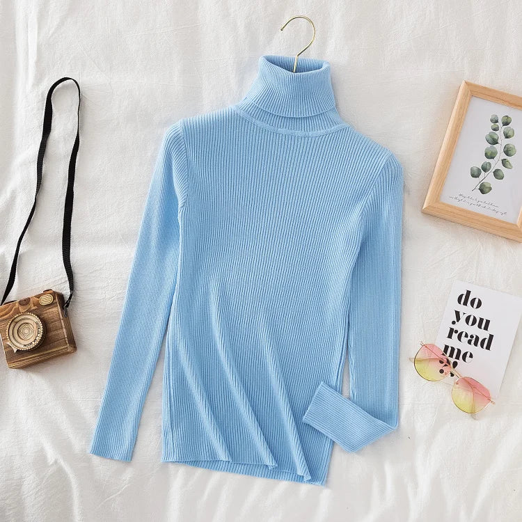 Women Spring Turtleneck Sweater Knitted Soft Pullovers cashmere Jumpers Basic Solid Soft Sweaters Women Autumn Winter Casual Top