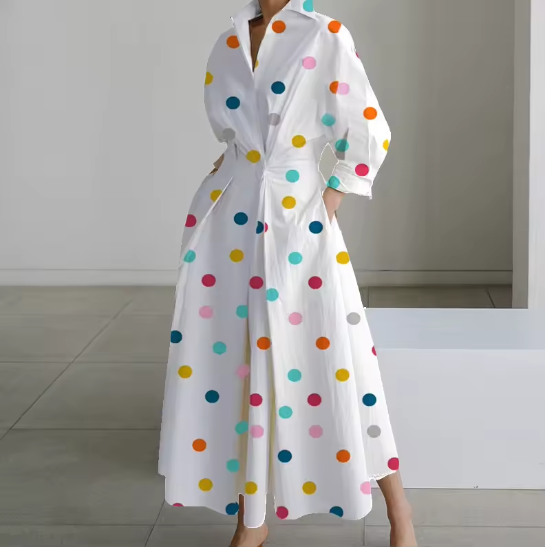 Elegant Button-Down Shirt Dress with Cinched Waist - Seldom Seen Styles