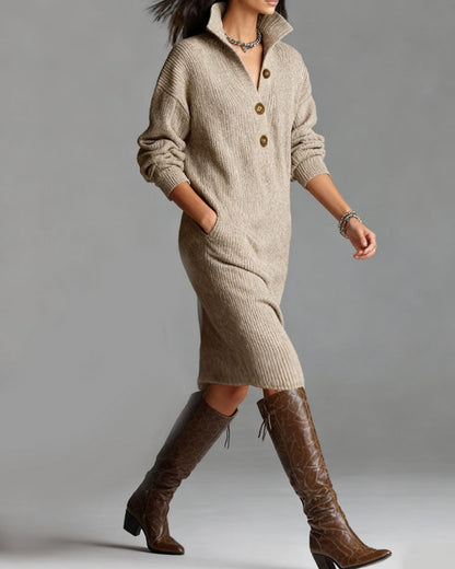 Elegant Pullover Knit Midi Dress