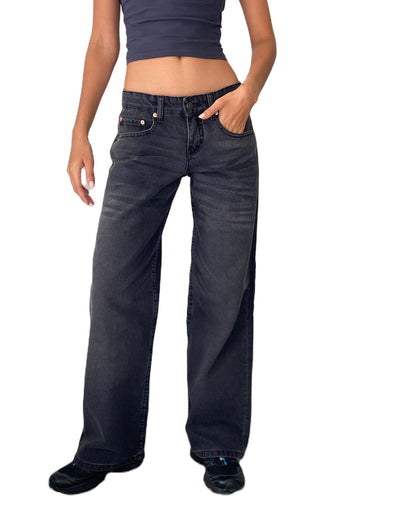Low Rise Parallel Jeans in Bright Blue