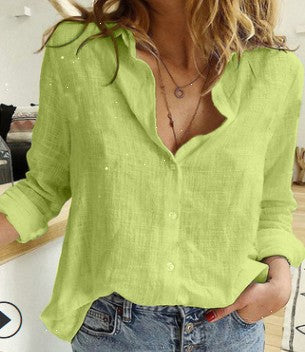 Astylish Womens V Neck Roll up Sleeve Button Down Blouses Tops