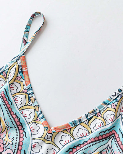 Robe longue d'été à imprimé cachemire et col en V pour femme, ample et fluide, style bohème, idéale pour les vacances