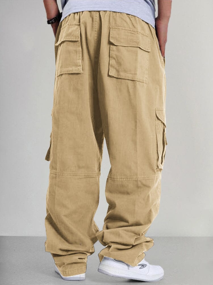 Loose 100% Cotton Cargo Pants Pants coofandy 