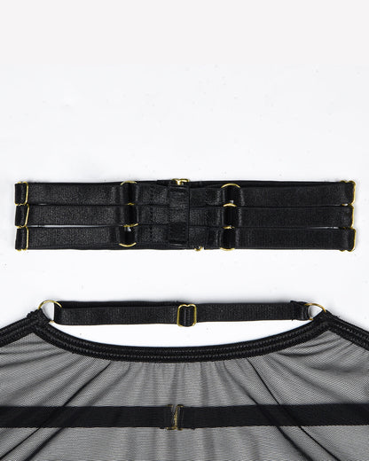 4 Piece Sheer Mesh Bra and Thong Set