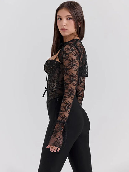 Blouse Valentina – Lace Sheer Flare