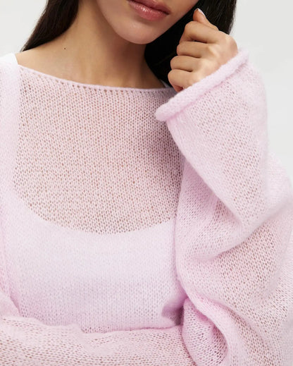 Bornladies Elegant Sweater Women Summer Autumn Casual Fashion Loose Women Pullovers Chic Pink White Jumper Sueter Mujer свитер