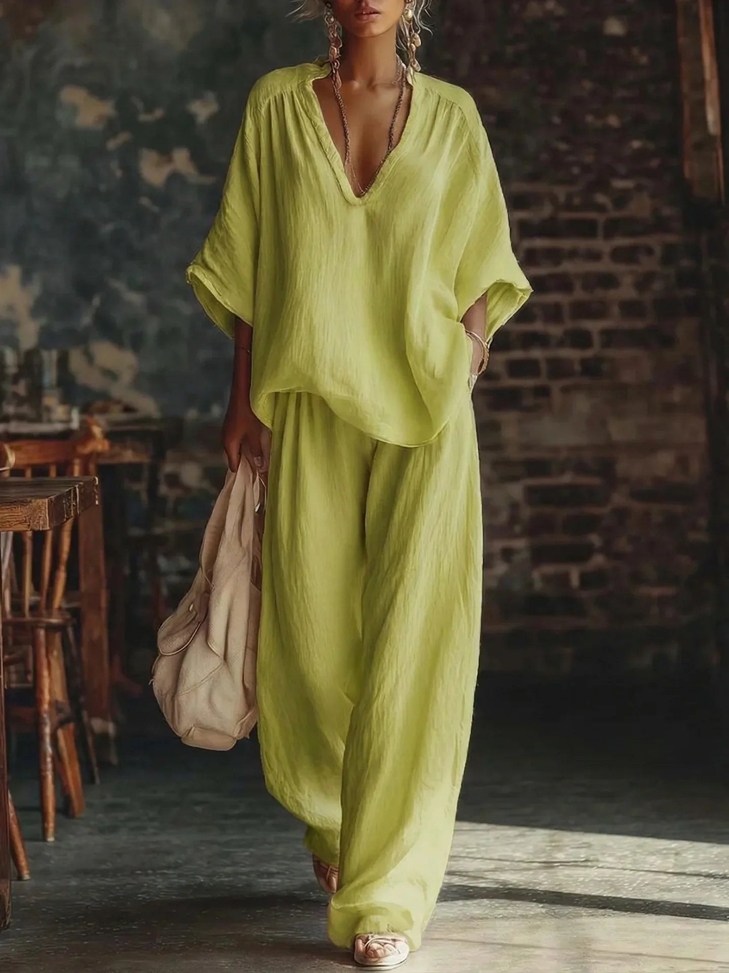 Dixie Relaxed Wide Leg Pant Set