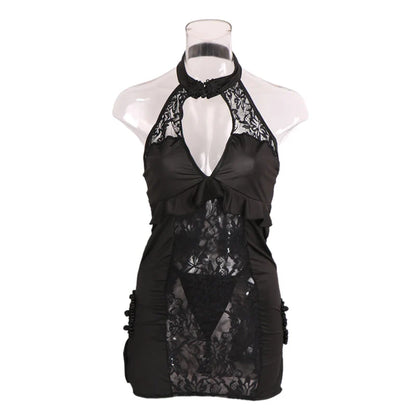 Lingerie sexy en maille à col ouvert Sajiero