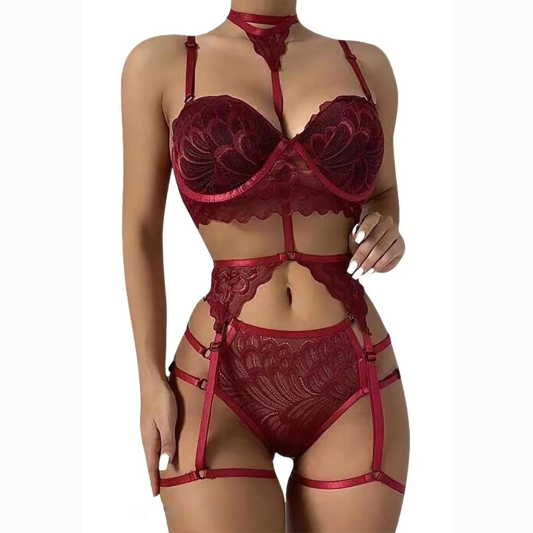 Sajiero Super Embroidered Exotic Garter Belt Set - Seldom Seen Styles