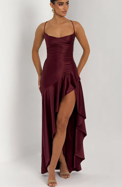 Samira Maxikleid - Cherry Lacquer