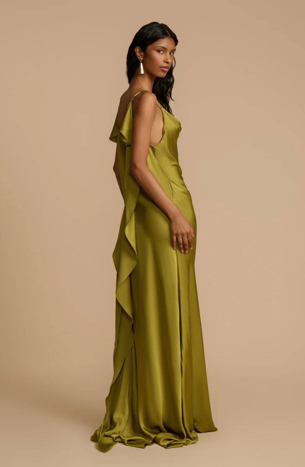 Satin Side High Slit Maxi Dress - Seldom Seen Styles