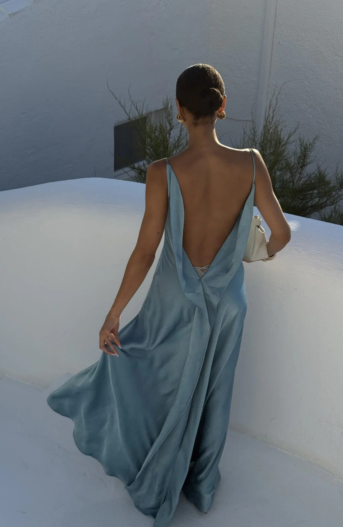 Satin Side High Slit Maxi Dress - Seldom Seen Styles