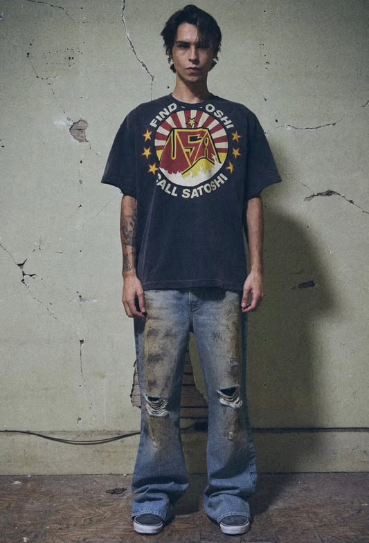Satoshi Nakamoto 'Find Satoshi / Call Satoshi' Badge Tee - Seldom Seen Styles