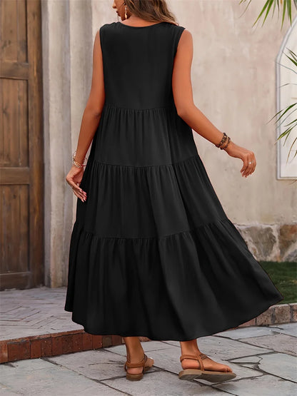 Women’s Dress | V-Neck Tiered Maxi