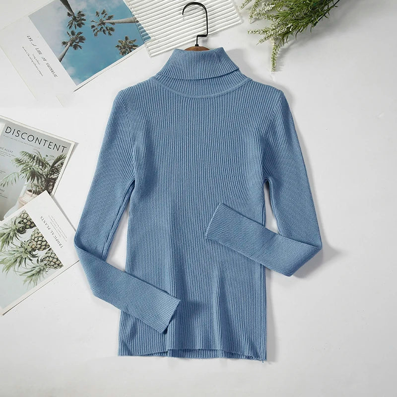 Women Spring Turtleneck Sweater Knitted Soft Pullovers cashmere Jumpers Basic Solid Soft Sweaters Women Autumn Winter Casual Top