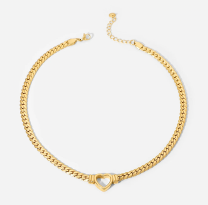 COLLIER CŒUR VENUS PLAQUÉ OR 18 CARATS