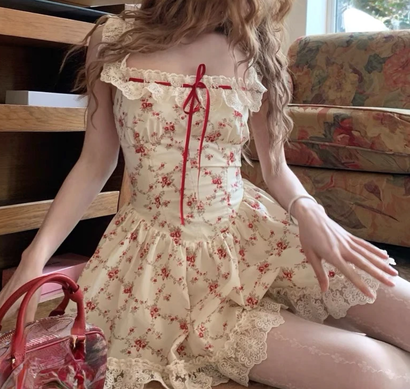 RITA RETRO LACE TRIM DRESS - Seldom Seen Styles