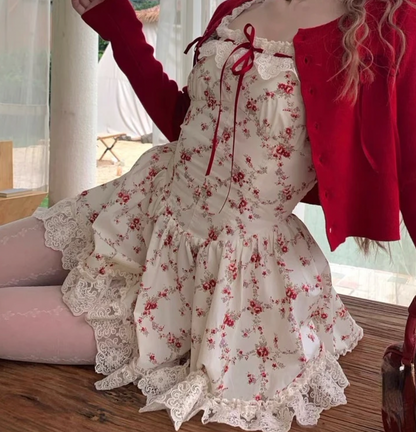 ROBE RÉTRO RITA AVEC BORDURE EN DENTELLE