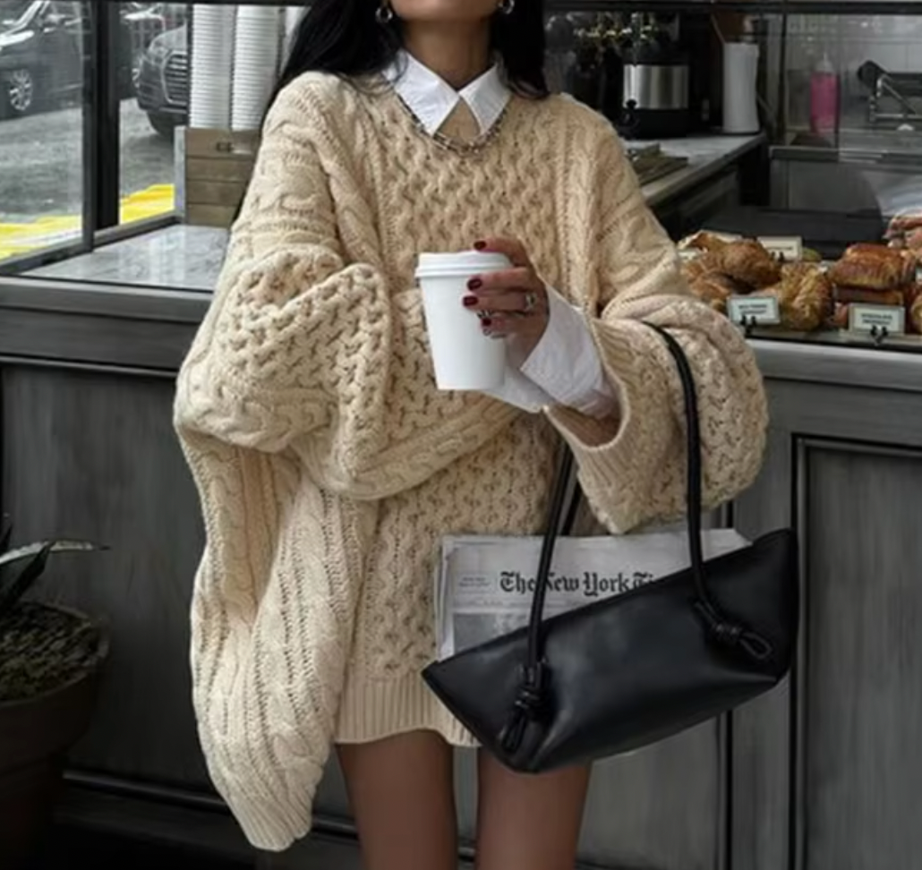 TINA OVERSIZED FALL CHUNKY SWEATER - Seldom Seen Styles