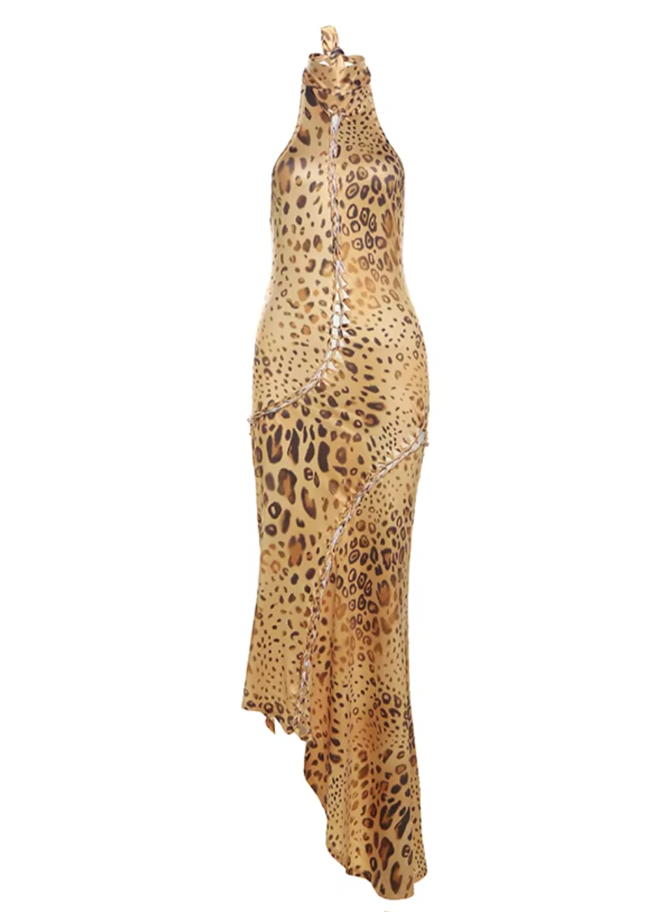JELENA HALTER LEOPARD Y2K DRESS - Seldom Seen Styles