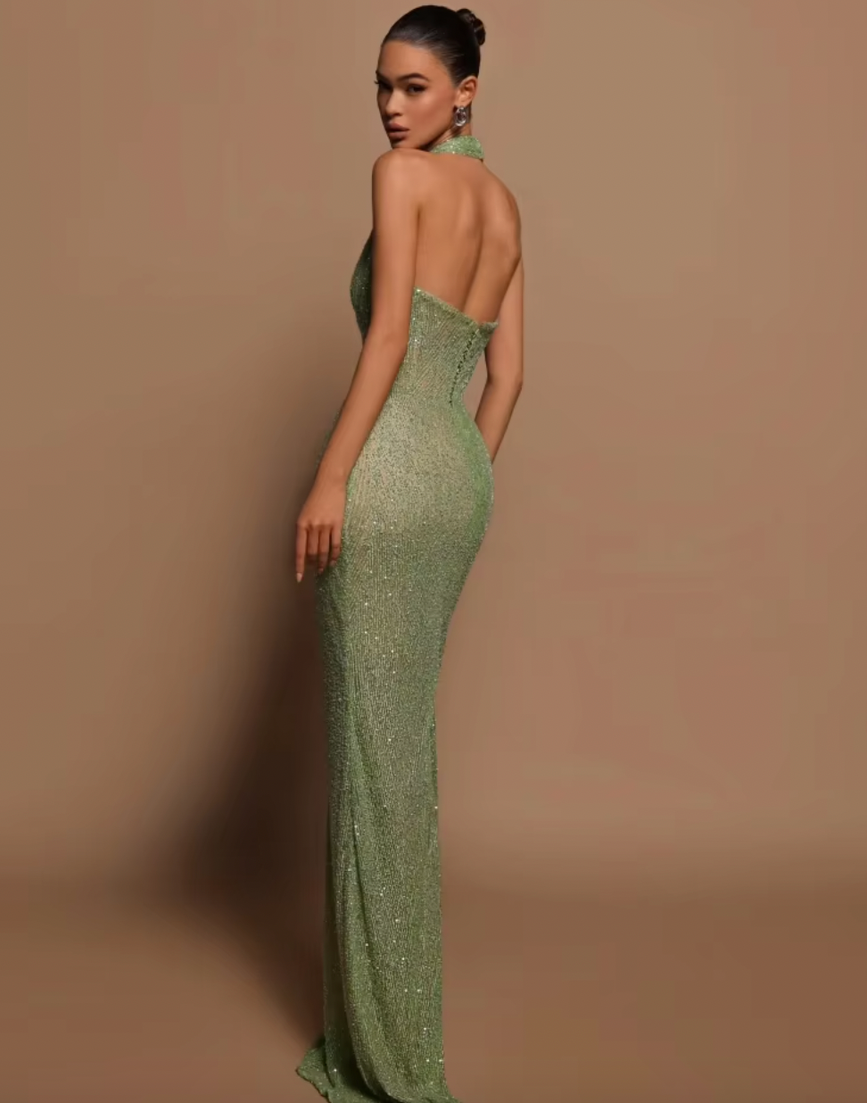 ROSE PLUNGE NECK SEQUIN GOWN - Seldom Seen Styles