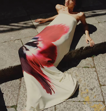 ROBE MAXI FLEURIE SANS BUSTIER LUIGI