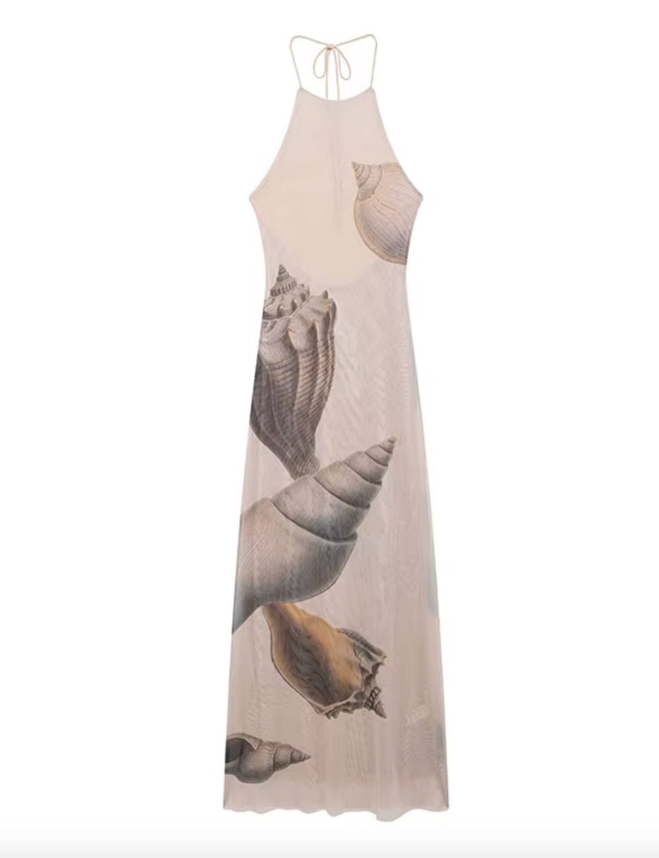 RAYA HALTER SEASHELL DRESS - Seldom Seen Styles
