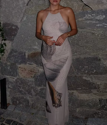 RAYA HALTER SEASHELL DRESS