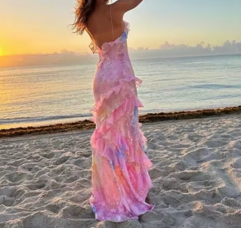 LORA FLORAL RUFFLE MAXI DRESS - Seldom Seen Styles