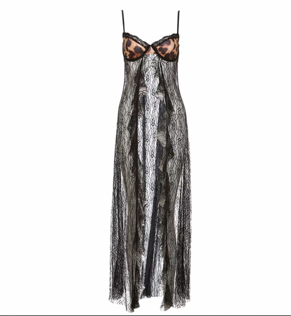 HAUT EN DENTELLE TRANSPARENTE LÉOPARD FRANI