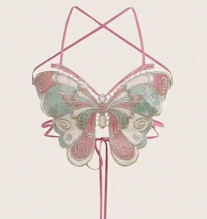 Haut papillon Liane à dos ouvert style années 2000