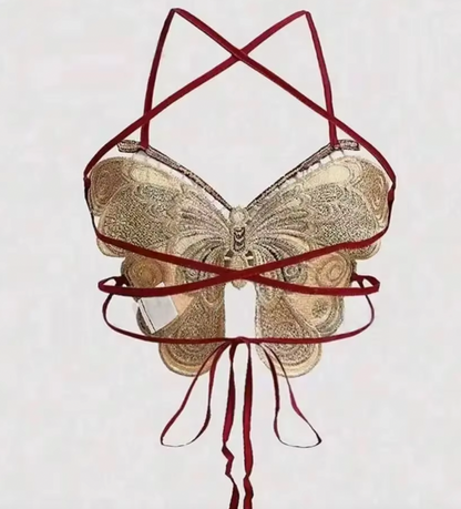 Haut papillon Liane à dos ouvert style années 2000