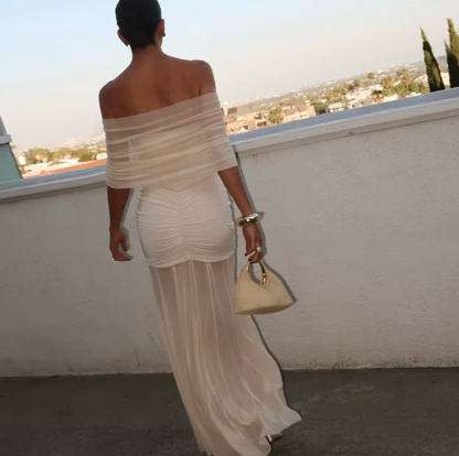 WANDA OFF THE SHULDER TRANSPARENTES KLEID