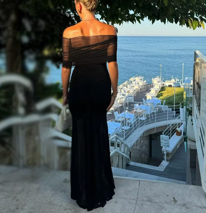 WANDA OFF THE SHULDER TRANSPARENTES KLEID