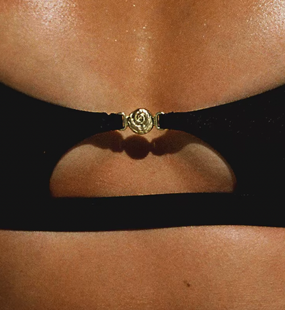 Ensemble de bikini noir à col rond LORI