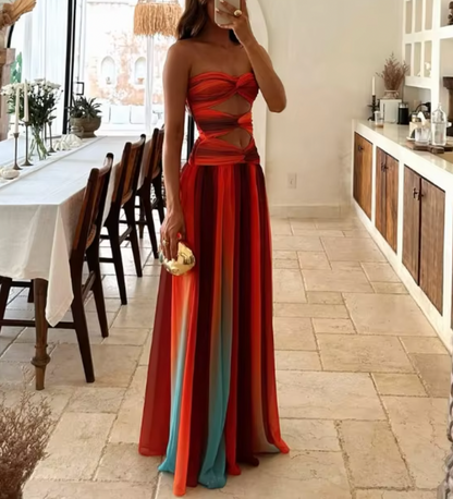 MILLE STRAPLESS OMBRE DRESS