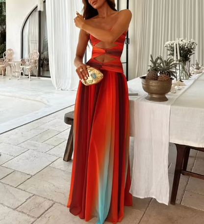 MILLE STRAPLESS OMBRE DRESS