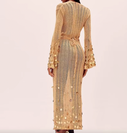 LANIE DEEP V HÄKELPAILLETTENKLEID