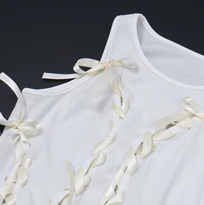 DÉBARDEUR À LACETS ET NŒUD BILLIE