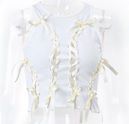 DÉBARDEUR À LACETS ET NŒUD BILLIE