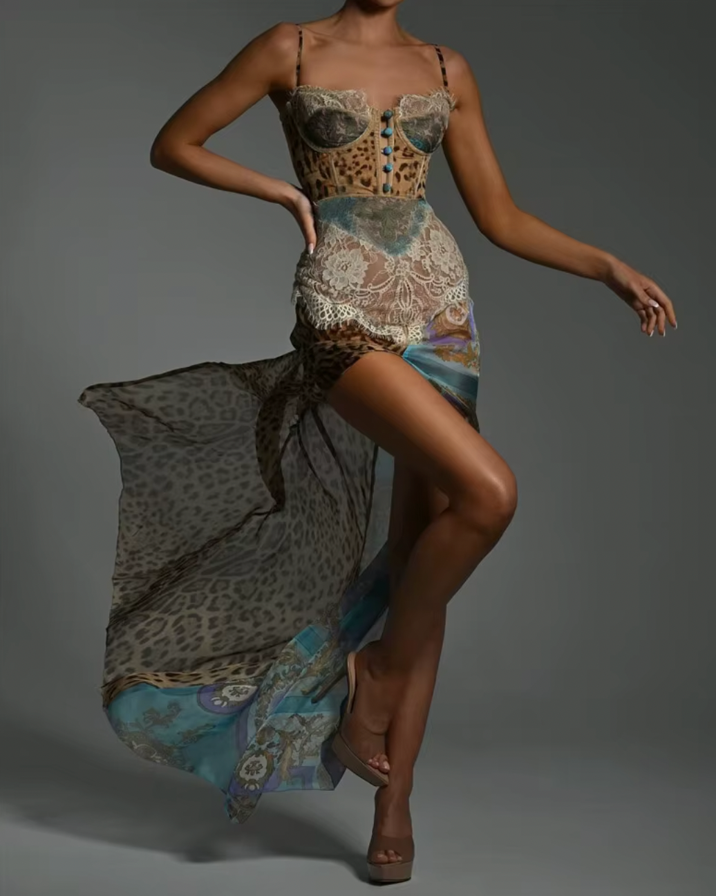 YANA LEOPARD & LACE PRINTED DRESS - Seldom Seen Styles