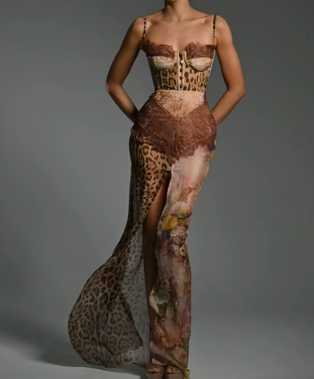 YANA LEOPARD & LACE PRINTED DRESS - Seldom Seen Styles