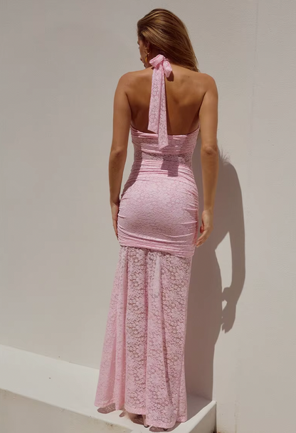 LILIA LACE RUFFLE MAXI DRESS